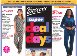Boscov’s Super Deal Days Jan 25 – Jan 31, 2024
