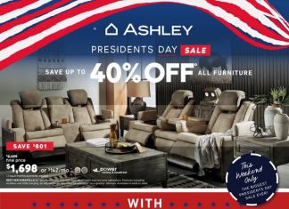 Ashley Furniture HomeStore President’s Day Sale Feb 16 – Feb 19, 2024