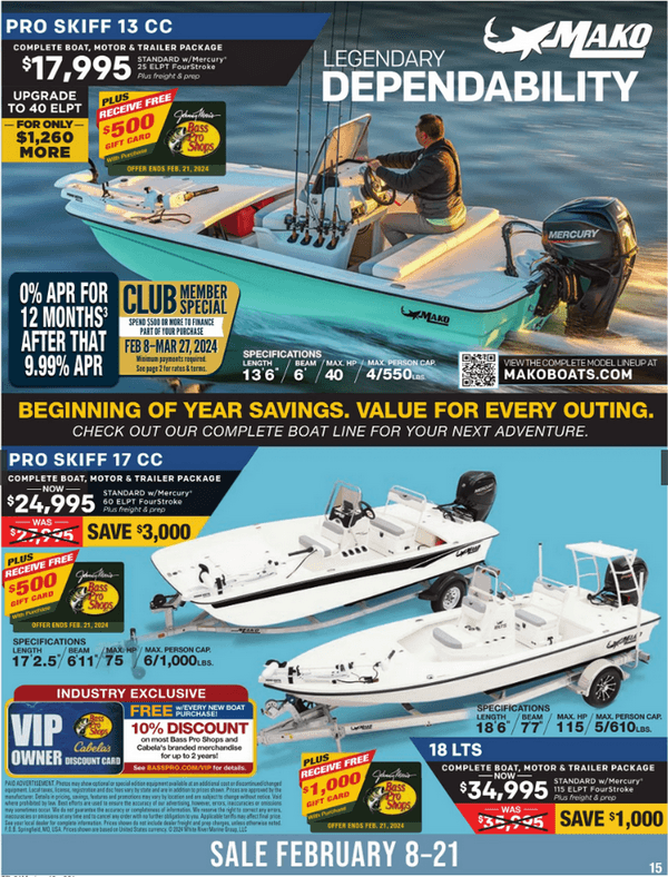 Bass Pro Shops Fishing, Marine and Boating Sale Feb 08 Feb 21, 2024
