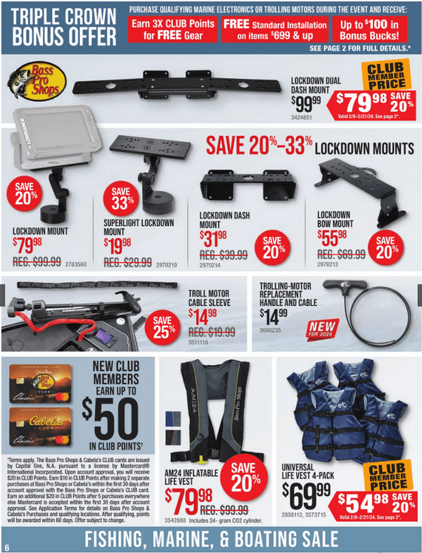 Bass Pro Shops Fishing, Marine and Boating Sale Feb 08 Feb 21, 2024