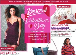 Boscov’s Valentine’s Day Sale Feb 01 – Feb 07, 2024