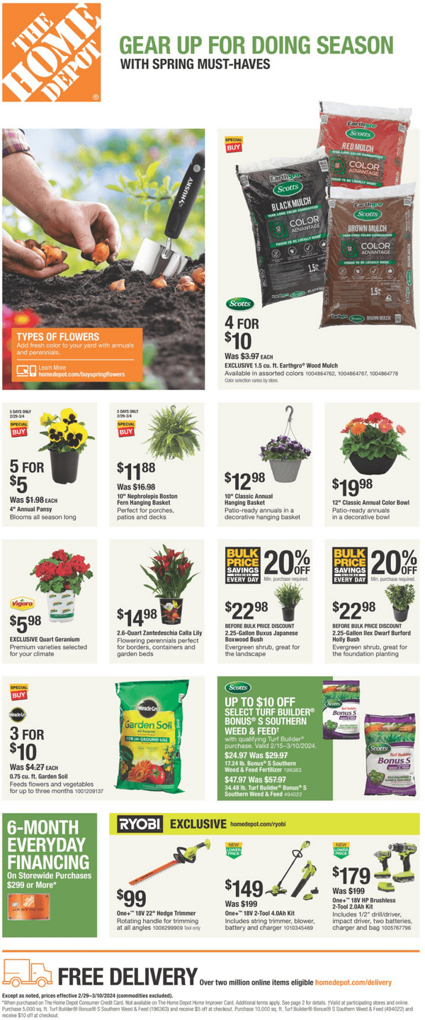 Home Depot Spring Ad Feb 29 Mar 10, 2024
