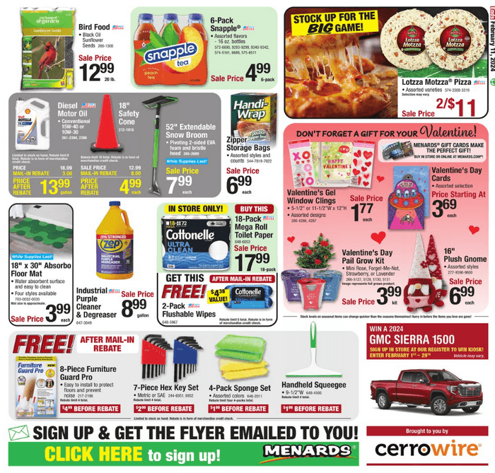 Menards Weekly Ad Feb 01 Feb 11, 2024 (Valentine's Day Promotion