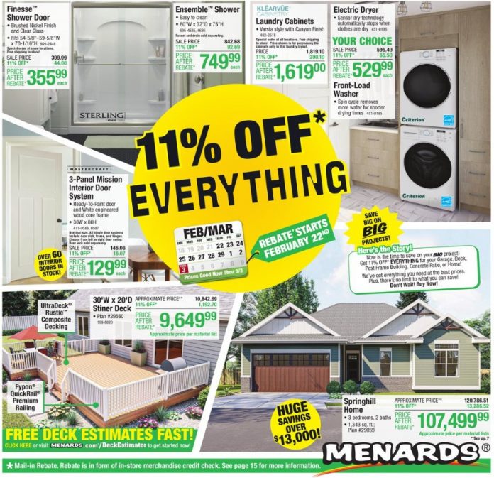 Menards Weekly Ad Feb 22 – Mar 03, 2024
