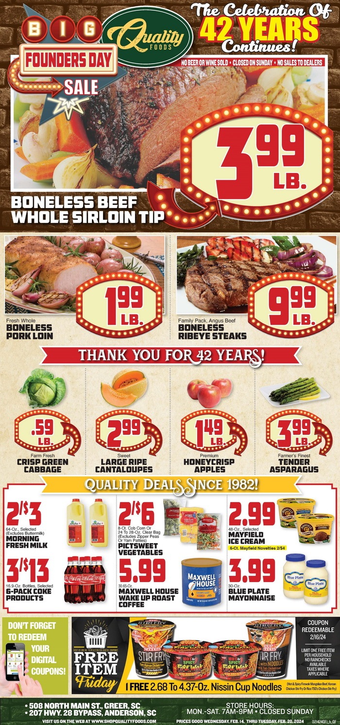 Quality Foods Weekly Ad Feb 14 Feb 20, 2024