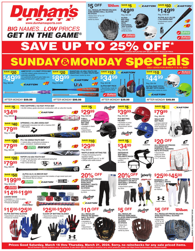 Dunham's Sports Weekly Ad Mar 16 Mar 21, 2024