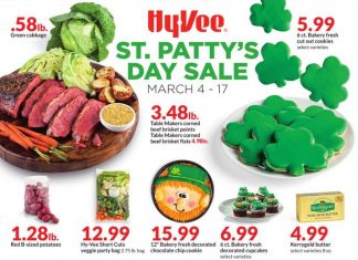 Hy-Vee St. Patty’s Day Sale Mar 04 – Mar 17, 2024