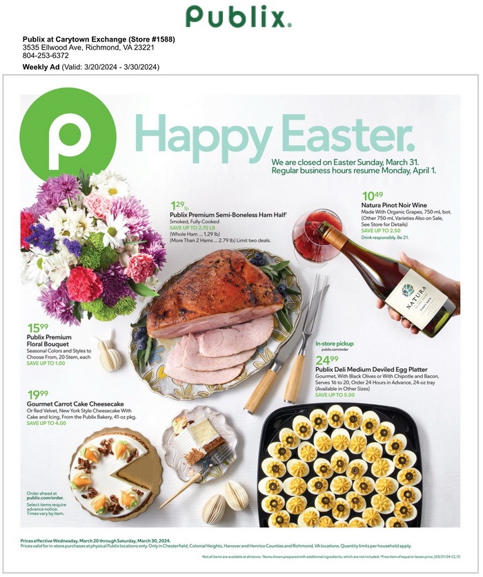 Publix Easter Ad Mar 20 Mar 30, 2024