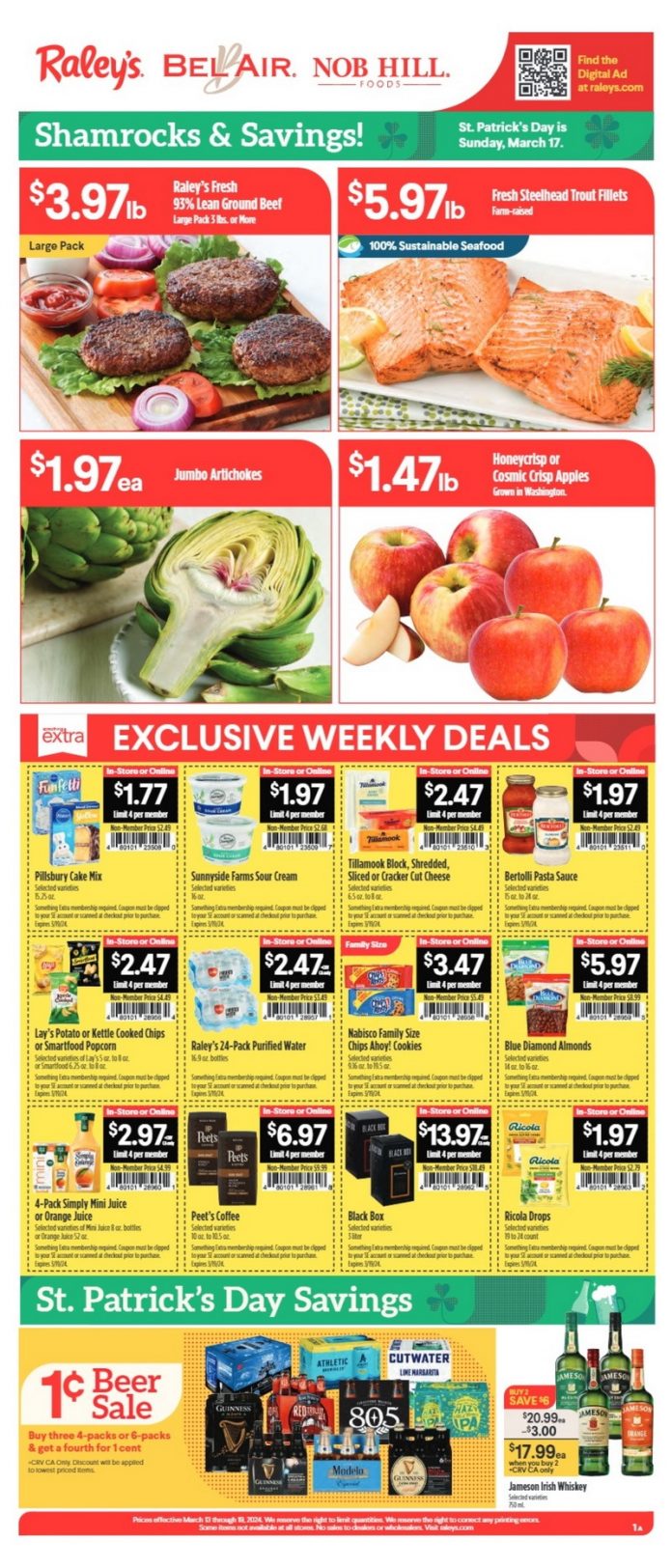 Raley's Weekly Ad Mar 13 – Mar 19, 2024 (St. Patrick's Day Promotion ...