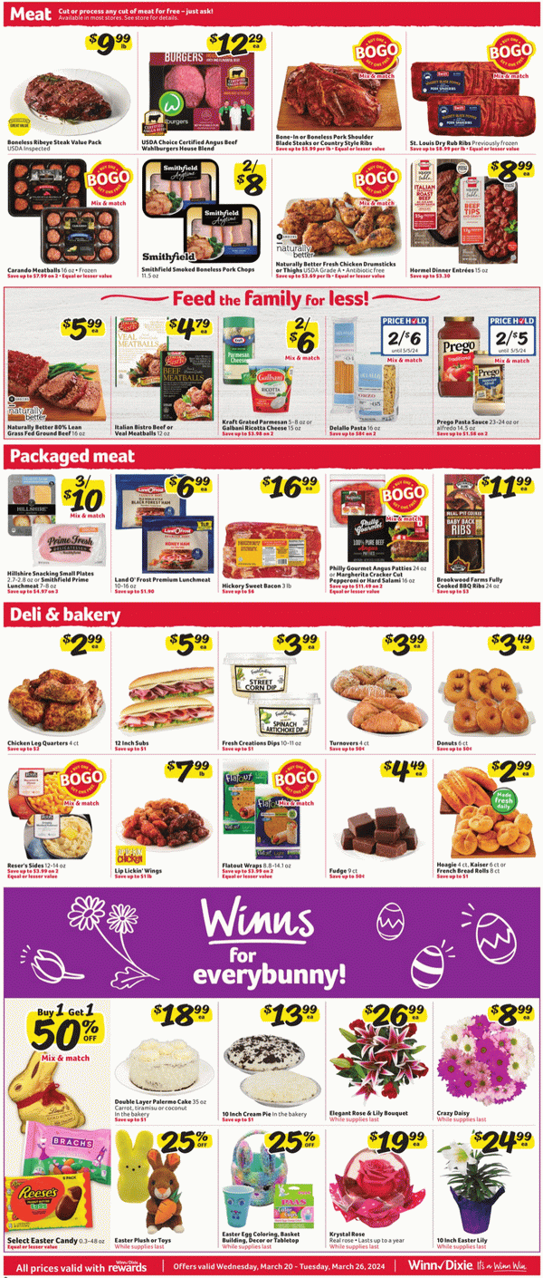 WinnDixie Weekly Ad Mar 20 Mar 26, 2024 (Easter Promotion Included)