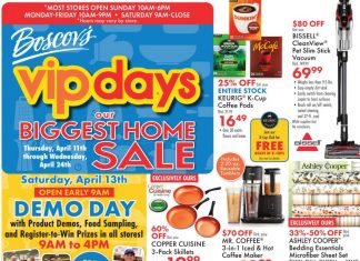 Boscov’s Vip Days Sale Apr 11 – Apr 24, 2024