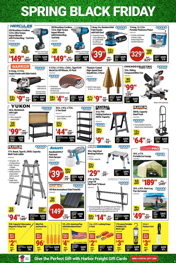 Harbor Freight Spring Black Friday Sale Apr 08 Apr 15, 2024