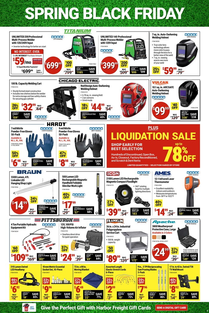 Harbor Freight Spring Black Friday Sale Apr 08 Apr 15, 2024