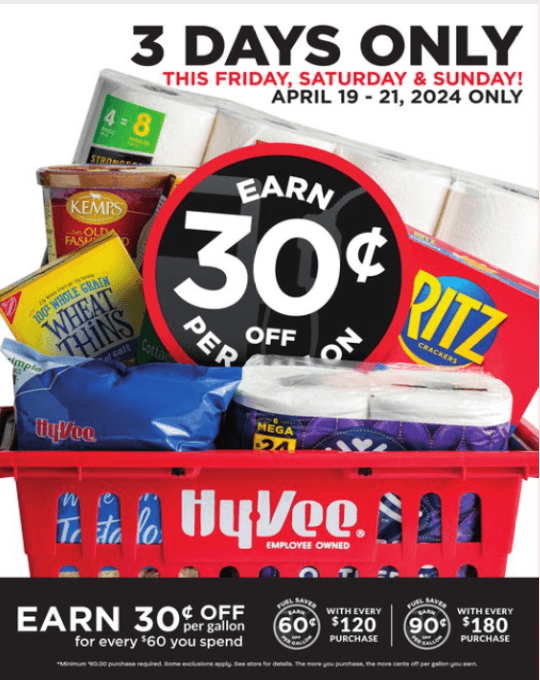 HyVee ThreeDay Ad Apr 19 Apr 21, 2024