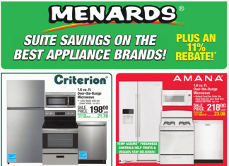 Menards Appliance Sale May 16 – May 27, 2024