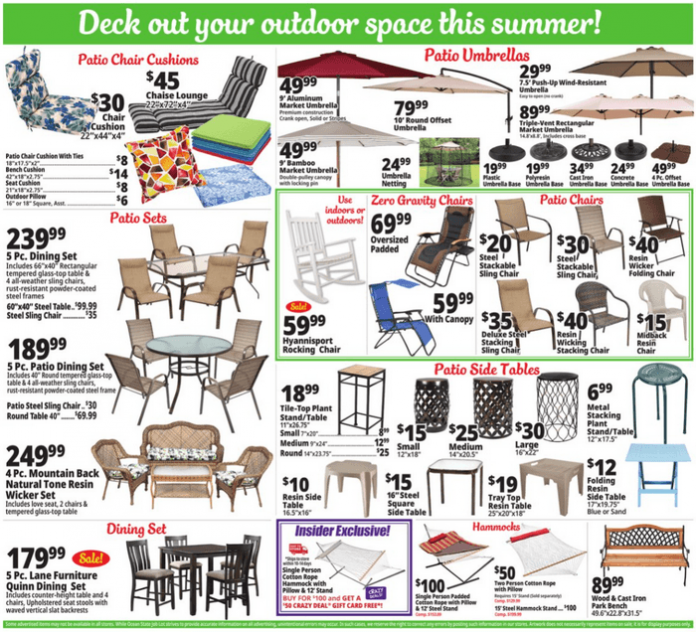 Job Lot Outdoor Furniture