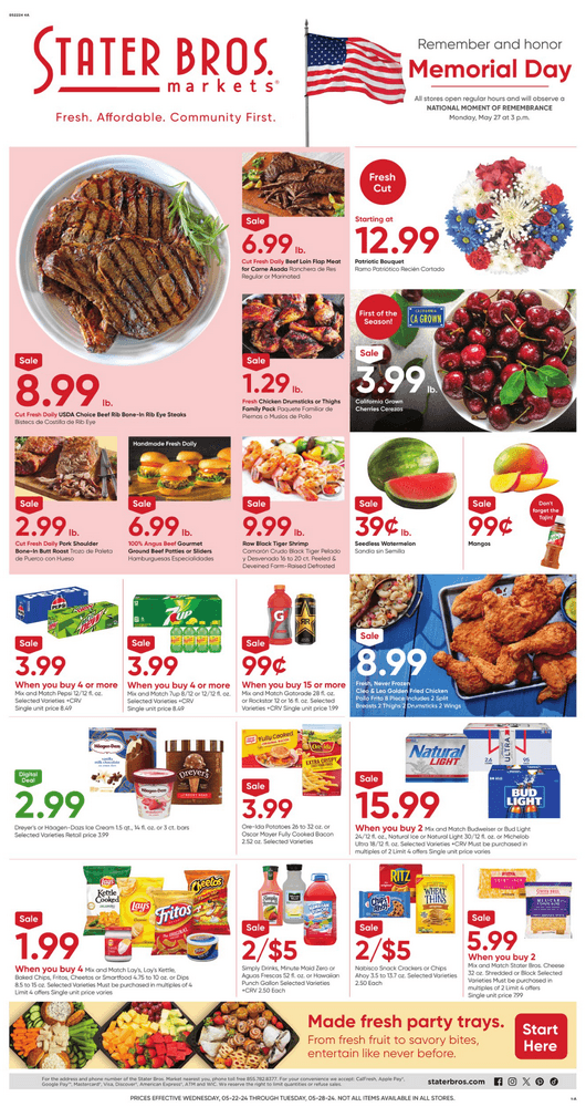 Stater Bros Weekly Ad May 22 May 28, 2024 (Memorial Day Promotion