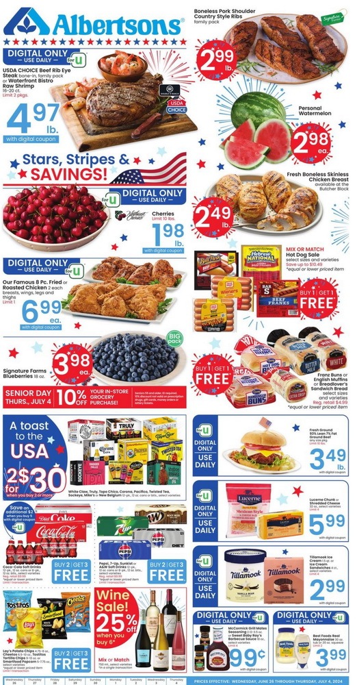 Albertsons Weekly Ad Jun 26 Jul 04, 2024 (4th of July Promotion Included)