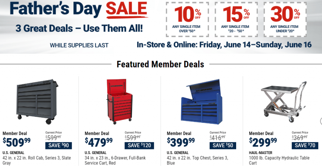 Harbor Freight Father's Day Ad Jun 14 Jun 16, 2024