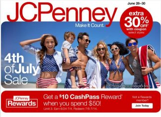 JCPenney 4th of July Sale June 28 – June 30, 2024