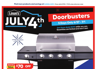 Lowe’s JULY 4th Doorbusters Jun 27 – Jul 01, 2024