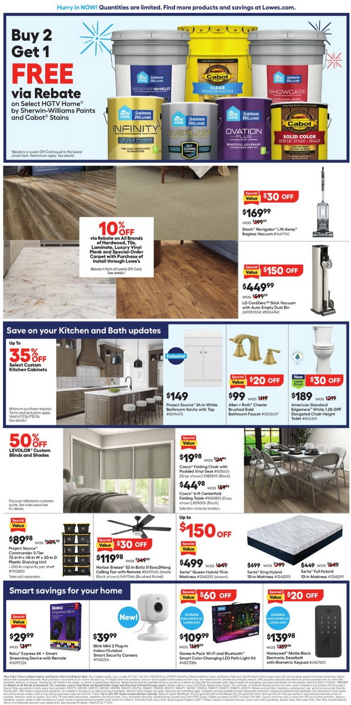 Lowe's In Store Promotion Ad June 27 July 10, 2024 (4th Of July
