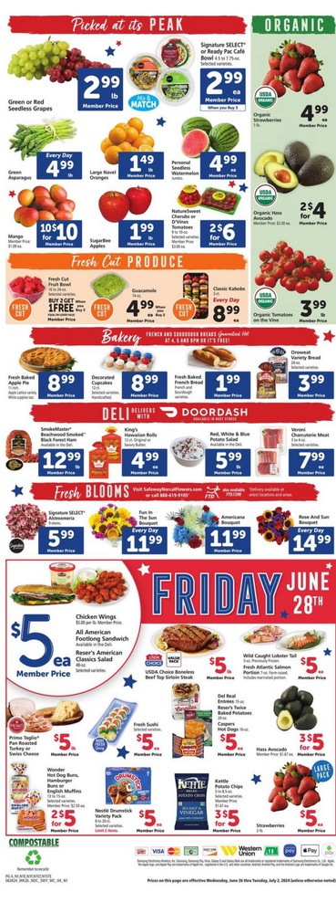 is safeway open on july 4th