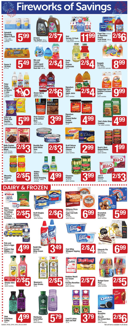 shaws hours on fourth of july