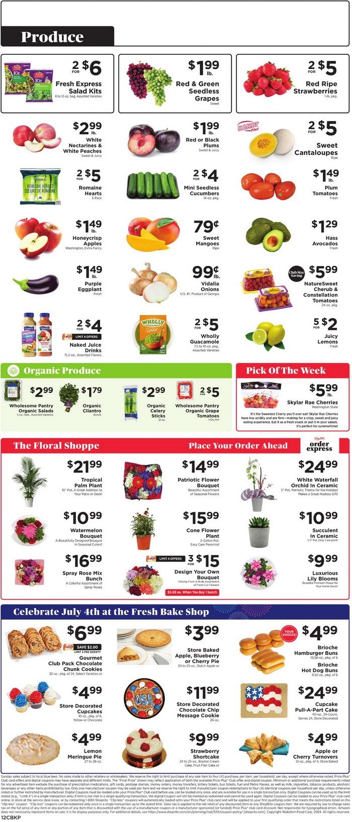 is shoprite open on july 4