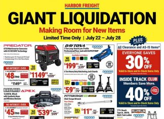 Harbor Freight Giant Liquidation Sale July 22 – July 28, 2024