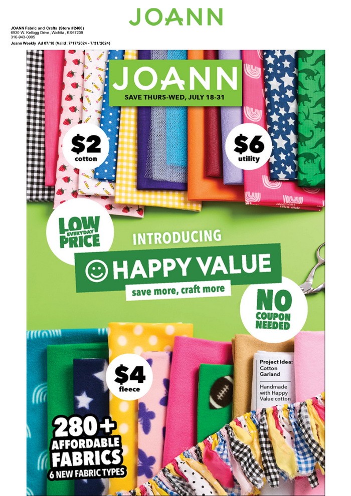JoAnn Weekly Ad July 18 July 31, 2024