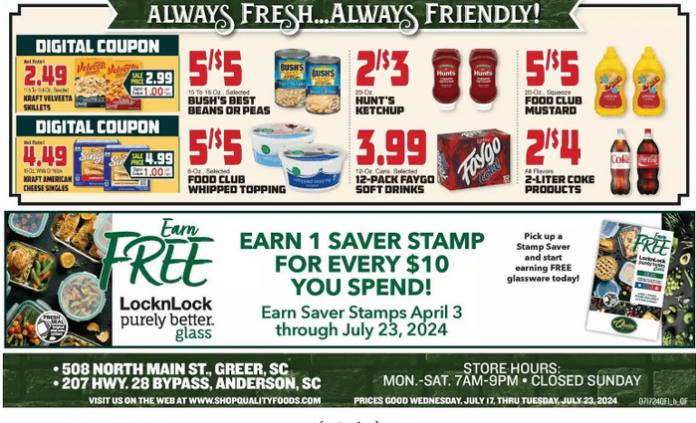 Quality Foods Weekly Ad Jul 17 – Jul 23, 2024