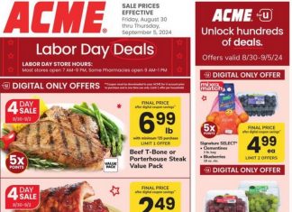 ACME Weekly Ad Aug 30 – Sep 05, 2024 (Back To School & Labor Day Promotion Included)
