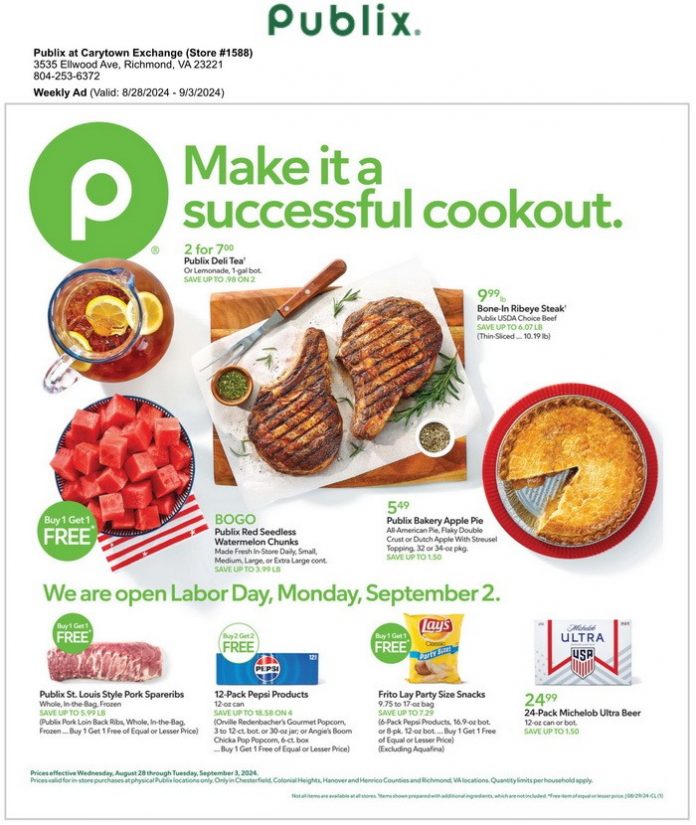 Publix Weekly Ad Aug 28 Sep 03, 2024 (Labor Day Promotion Included)