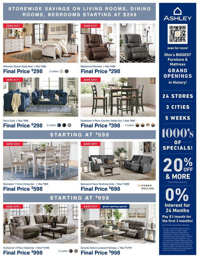 Ashley Furniture HomeStore Weekly Ad Sep 24 Oct 14, 2024