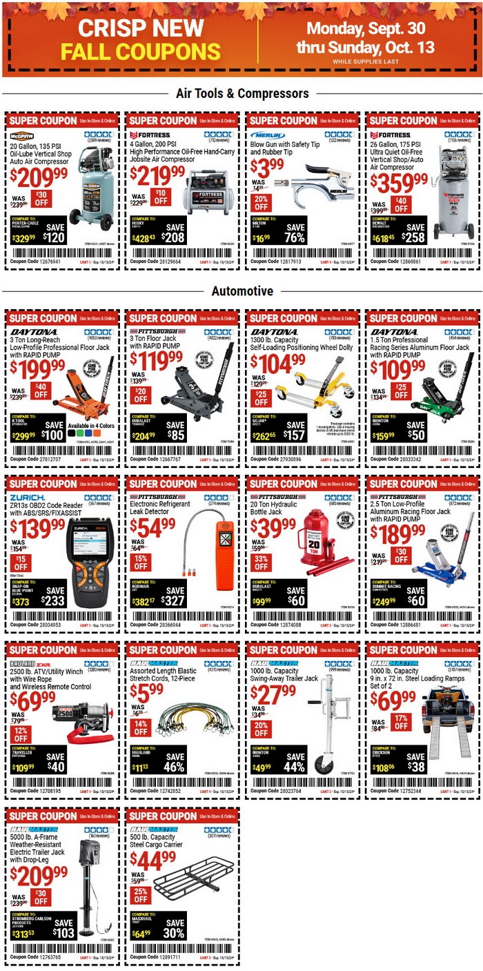 Harbor Freight Coupon Sale Sep 30 Oct 13, 2024