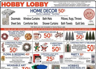 Hobby Lobby Weekly Ad Sep 29 – Oct 05, 2024