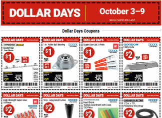Harbor Freight Dollar Days Coupon Sale Oct 03 – Oct 09, 2024
