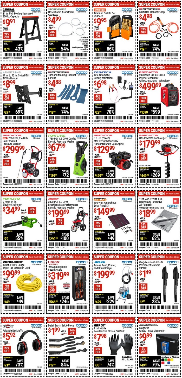 Harbor Freight Parking Lot Extended Coupon Sale Oct 18 Oct 20, 2024