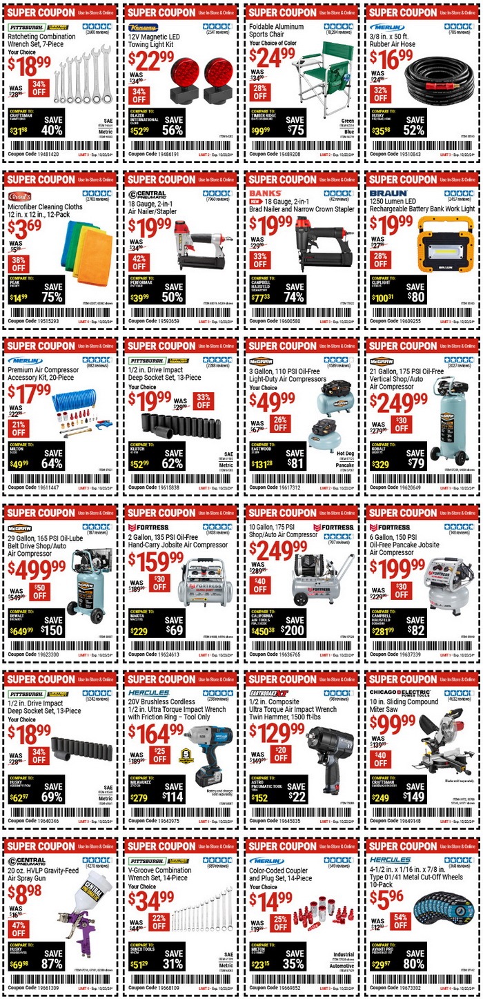 Harbor Freight Parking Lot Extended Coupon Sale Oct 18 Oct 20, 2024