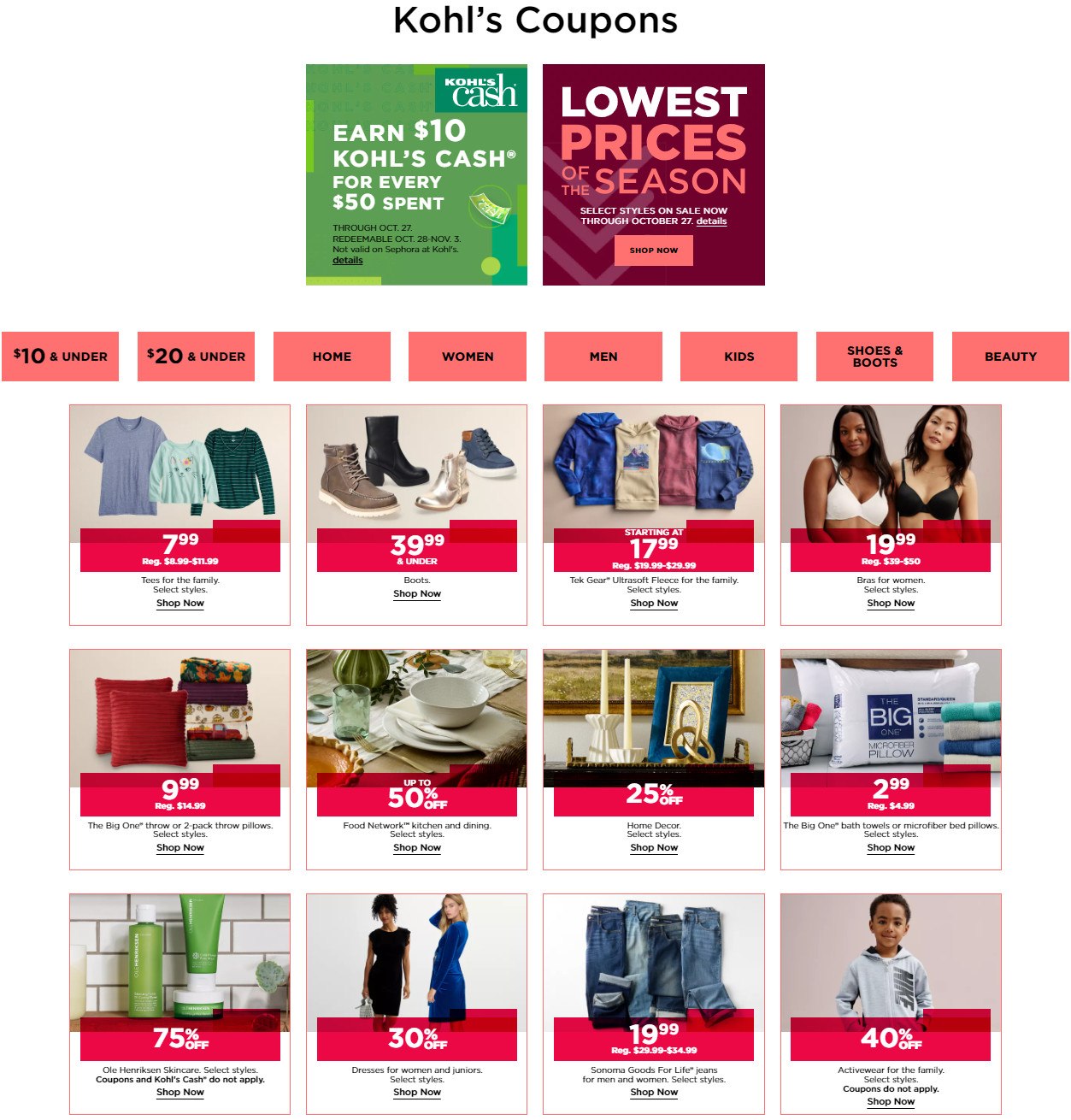 Kohl's Coupon Ad Until Oct 27, 2024