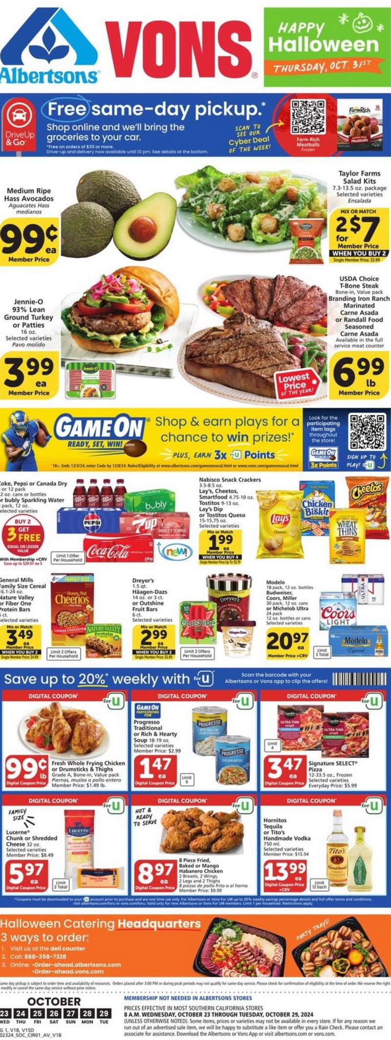 Vons Weekly Ad Oct 23 Oct 29, 2024 (Halloween Promotion Included)