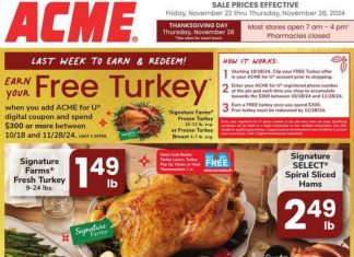 ACME Weekly Ad Nov 22 – Nov 28, 2024 (Thanksgiving Day Promotion Included)