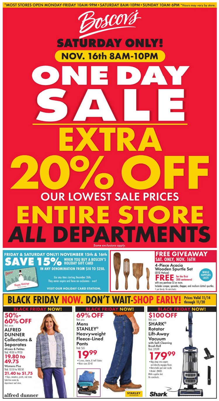 Boscov's Weekly Ad Nov 14 Nov 20, 2024 (Black Friday Promotion Included)
