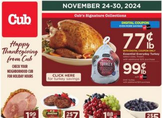 Cub Foods Weekly Ad Nov 24 – Nov 30, 2024 (Thanksgiving Day Promotion Included)