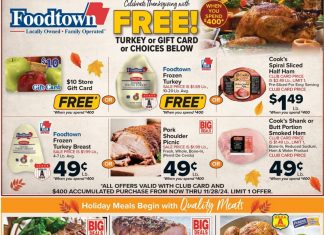 Foodtown Weekly Ad Nov 15 – Nov 21, 2024 (Thanksgiving Day Promotion Included)