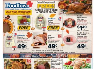 Foodtown Weekly Ad Nov 22 – Nov 28, 2024 (Thanksgiving Promotion Included)