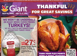 Giant Food Weekly Ad Nov 15 – Nov 21, 2024 (Thanksgiving Day Promotion Included)