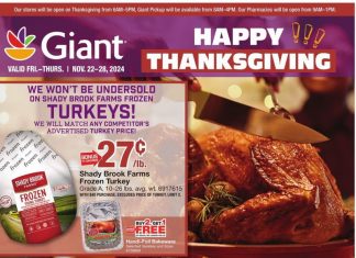 Giant Food Weekly Ad Nov 22 – Nov 28, 2024 (Thanksgiving Day Promotion Included)