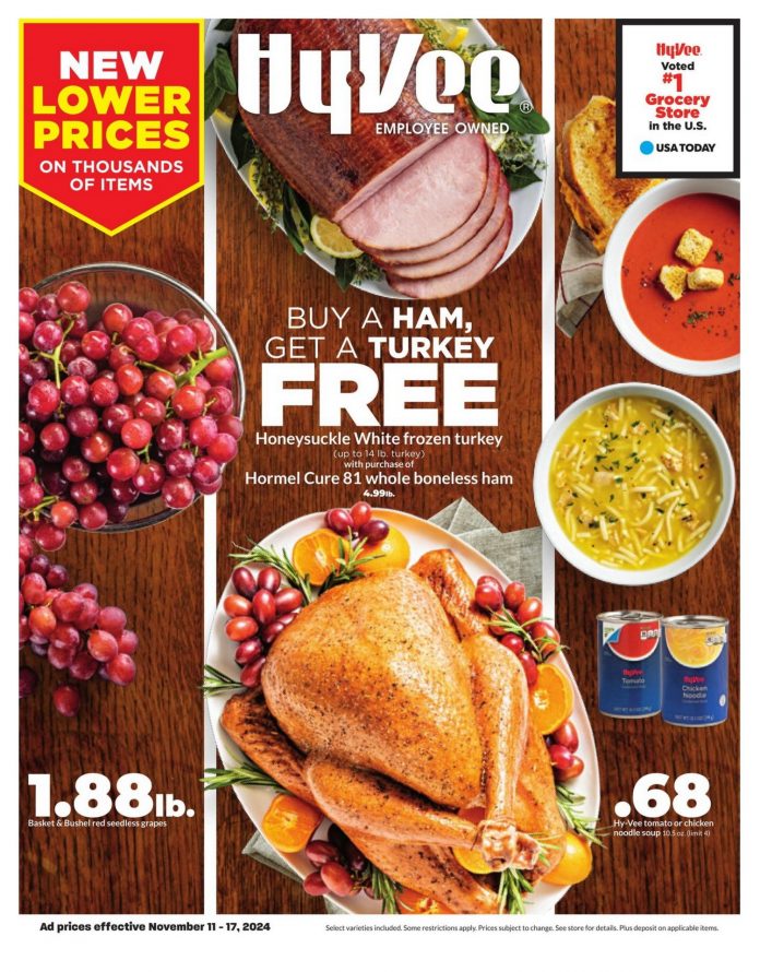 HyVee Weekly Ad Nov 11 Nov 17, 2024 (Thanksgiving Day Promotion Included)